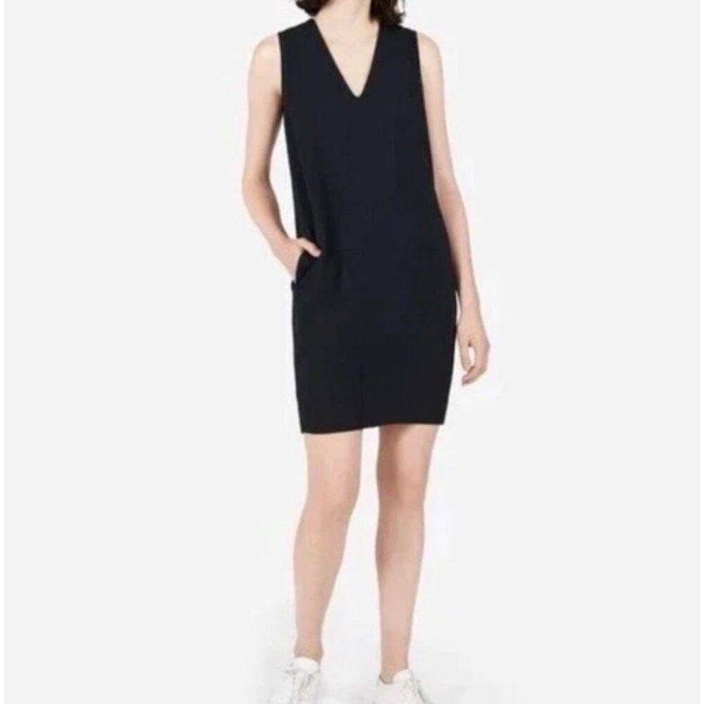 Everlane Japanese Goweave Sleeveless V-Neck Knee Length Sheath Dress Sz 2 #785